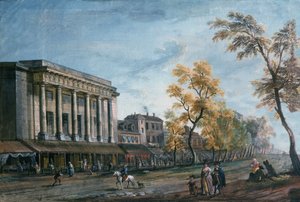 The Boulevard du Temple and the Theatre des Italiens, Paris by Jean Baptiste Lallemand