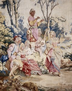 The Outdoor Banquet, Curtain Russian Games (detail) by Jean-Baptiste Le Prince