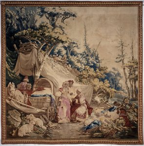 The Outdoor Banquet, Curtain Russian Games (detail) by Jean-Baptiste Le Prince