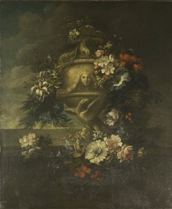 Flowers in a Sculptured Vase by Jean Baptiste Monnoyer