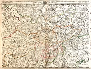 Germany (State: Baden-Württemberg, Bavaria), Austria (State: Voralberg, Tyrol, Salzburg, Carinthia), Liechtenstein, Switzerland (Canton: Thurgau, Appenzell Ausserrhoden, Appenzell Innerrhoden, St) by Jean Baptiste Nolin