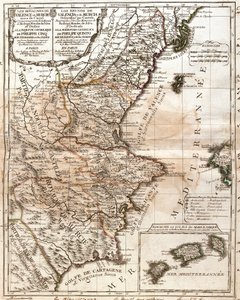 Map of the Kingdom of Valencia and Murcia (Spain) by Jean Baptiste Nolin