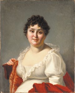 Portrait of Madame Regnault, Bust-Length, in a White Dress and Persimmon Shawl