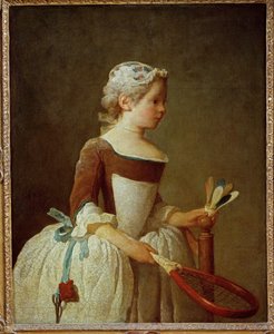 Girl with Shuttlecock by Jean-Baptiste Simeon Chardin