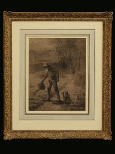 Peasant in his Garden by Jean Francois Millet