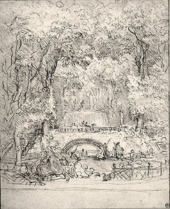 Cascade in a Garden by Jean Honore Fragonard