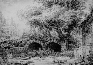 Landscape with ruins