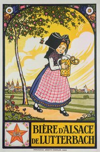 Poster advertising beer from Lutterbach, Alsace by Jean Jacques Waltz