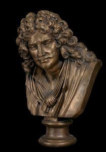 Bronze bust of Moliere by Jean-Jacques Caffieri