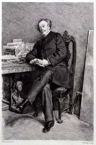 Alexandre Dumas fils (1824-95), French novelist and playwright by Jean Louis Ernest (after) Meissonier