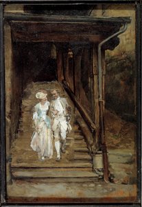The Wooden Staircase of the Cathedrale de Lausanne by Jean Louis Ernest Meissonier