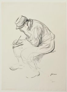 Soldier Writing Seated by Jean-Louis Forain