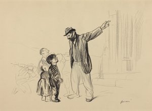 a) The Church of Their Fathers (recto); b) Man with Cigarette (verso) by Jean-Louis Forain