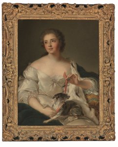 Portrait of Henriette Nicole, Duchesse de Luynes, with Her Dog