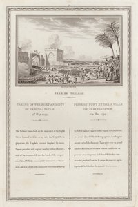 Capture of the fort and city of Seringapatnam by the British, Fourth Anglo-Mysore War, India by Jean (after) Duplessi Bertaux