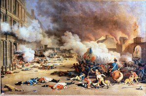 Taken from the Palais des Tuileries, Courtyard of the Carrousel, August 10 by Jean (after) Duplessis Bertaux