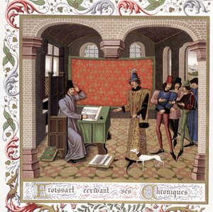 Froissart Writing His Chronicles - Miniature, Middle Ages