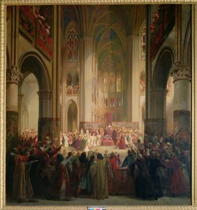 Estates General of Paris Meeting in Notre-Dame after the Death of Charles IV by Jean Alaux