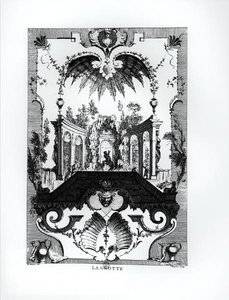 The Grotto, engraved by Gabriel Huquier (1695-1722) by Jean Antoine (after) Watteau