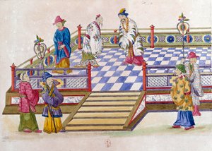 Drawing from a Chinese Vase: Scene at the Palace. Painting by Jean Antoine Fraisse (18th century) by Jean Antoine Fraisse