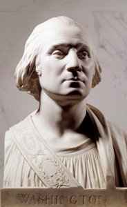 Marble bust of George Washington (1732-1789). Sculpture by Jean Antoine Houdon (1741-1828) 1786. Paris, Musee du Louvre by Jean Antoine Houdon