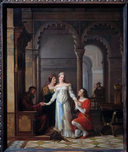 Donkey Skin Illustration of the tale by Charles Perrault representing the young princess in the palace of her father in love with her by Jean Antoine Laurent