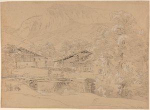 An Alpine Village in Summertime by Jean Antoine Linck