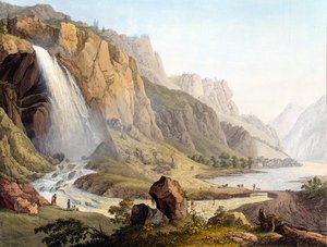 View of the Cascade de Pissevache by Jean Antoine Linck