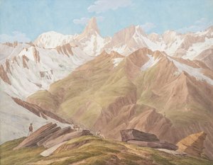 View of the Massif of Mont Blanc near the Petit Jorasse, Grand Jorasse