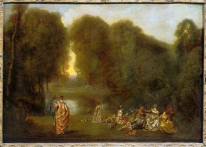 Assembly in a Park by Jean Antoine Watteau