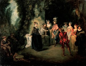 Love in French Theatre by Jean Antoine Watteau