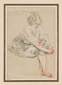 Seated Young Woman, c. 1716 by Jean Antoine Watteau