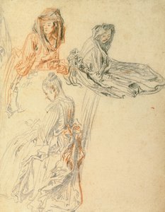 Studies of Three Seated Women by Jean Antoine Watteau