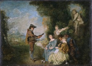 The Love Lesson by Jean Antoine Watteau