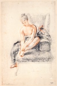 Young Woman, Nude, Holding One Foot in Her Hands