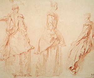 Three Women, One Seated on the Right