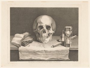 Still Life with Vanitas Symbols by Jean Aubert