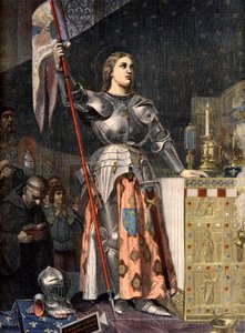 Portrait of Joan of Arc in the coronation of Charles VII (1429) engraving after Ingres
