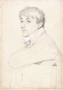 Jean-Louis Provost, Seated and Resting His Left Arm on the Back of a Chair, 1813 by Jean Auguste Dominique Ingres