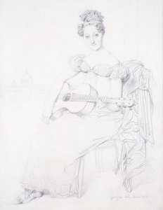 Portrait of Miss Elizabeth Keating Playing Her Guitar by Jean Auguste Dominique Ingres