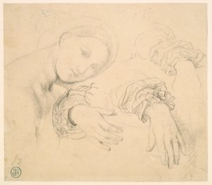 Sheet of Studies with the Head of the Fornarina and Hands of Madame de Senonnes