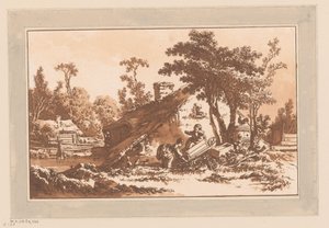 Children Playing on a Farm by Jean Baptist Leprince