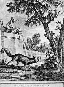 The Crow and the Fox by Jean Baptiste (after) Oudry