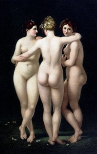 The three graces. Fac-simile from the work of Jean Baptiste Regnault (1754-1829) - postcard by Jean Baptiste (after) Regnault