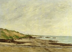 A Coastal View with Figures on a Shore, 1872 by Jean Baptiste Antoine Guillemet