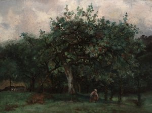 Landscape with Little Girl by Jean Baptiste Antoine Guillemet