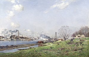 The Seine at Conflans-Charenton by Jean Baptiste Antoine Guillemet