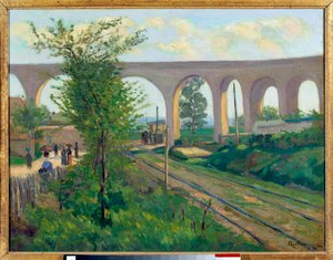 The Aqueduct at Arcueil, Railway Line of Sceaux by Jean Baptiste Armand Guillaumin