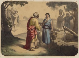 Eliezer and Rebecca by Jean Baptiste Auguste Leloir