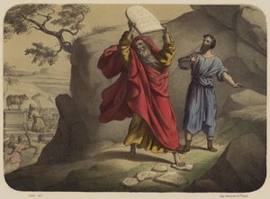 Moses Breaks the Tablets of the Law by Jean Baptiste Auguste Leloir